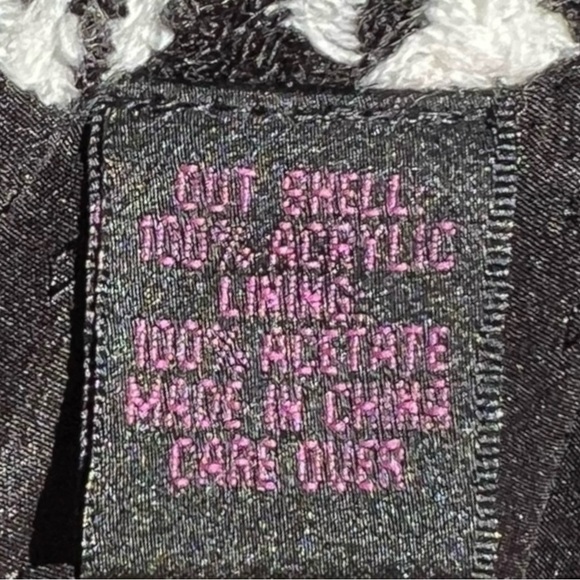 🌻VS2 By Vakko B&W Houndstooth Vegan Leather Trim Open Jacket Coat Size 4 - Picture 9 of 9